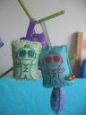 Two Zombie Tree Ornaments